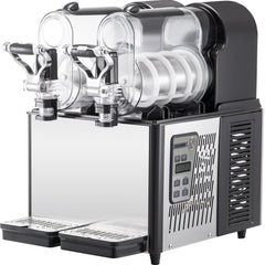 Commercial Slushy Machine, 3LX2 Tank Slush Drink Maker, 340W Frozen Drink Machine with Temperature Preservation, Stainless Steel Home Slush Frozen Drink Machine with Automatic Clean, Black