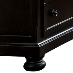 Wooden Transitional Style Dressing Table With Hidden Drawers, Dark Brown