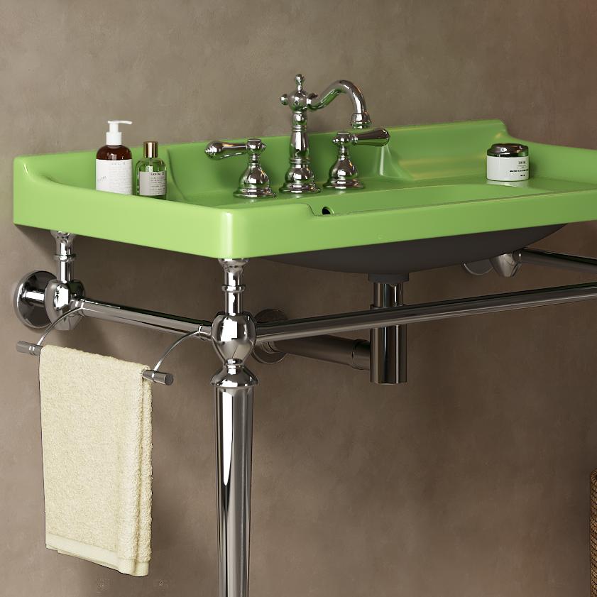 VICI 36" Freestanding Bathroom Console Iron Leg, NO Basin and Faucet, NO Sink Cover and Drain, Chrome