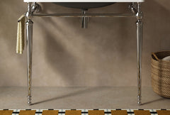 VICI 36" Freestanding Bathroom Console Iron Leg, NO Basin and Faucet, NO Sink Cover and Drain, Chrome