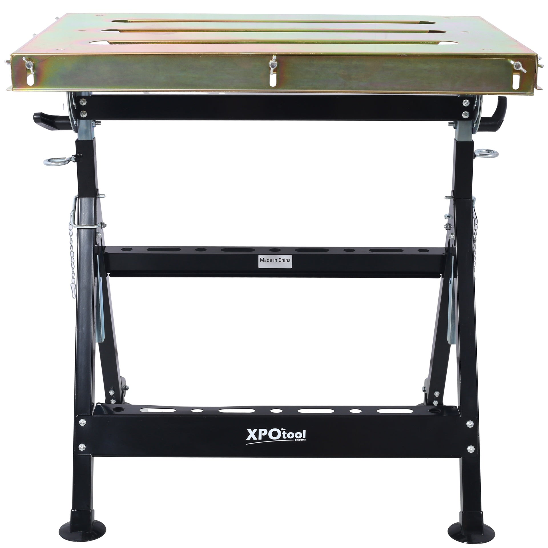 Welding Table 30"x20", 400lbs Load Capacity Steel Welding Workbench Table on Wheels, Folding Work Bench with Three  Slot, , Adjustable Angle & Height