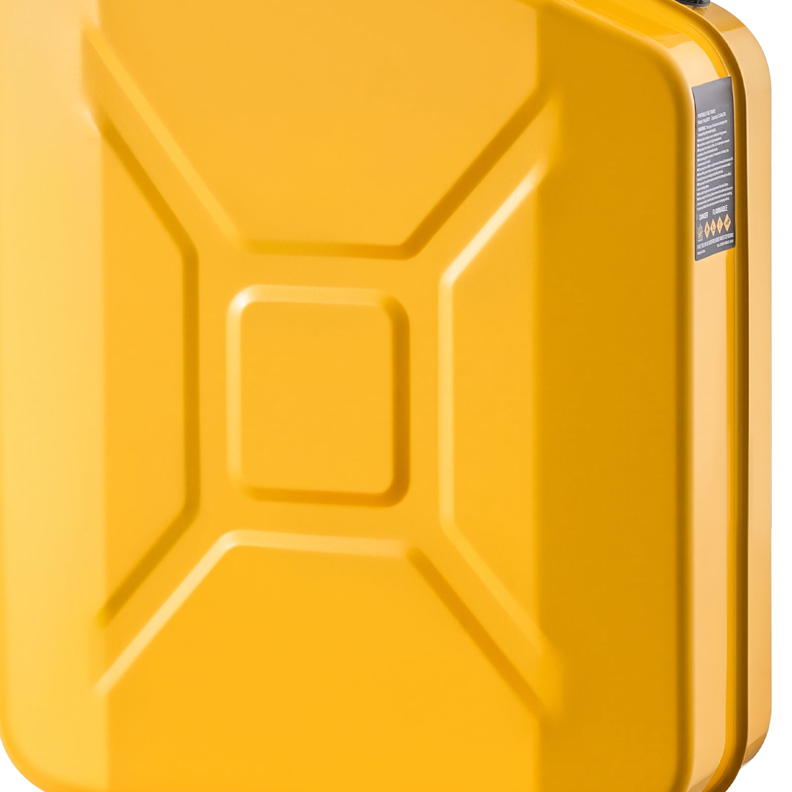 Metal Fuel Container, 5.3 Gallon, Fuel Jerry Can with Spout and Comfort Handle, 6 L/min Max Flow Rate, Leakproof & Corrosion-resistant Metal Gas Tank Most Cars Motorcycle ATV UTV, Yellow