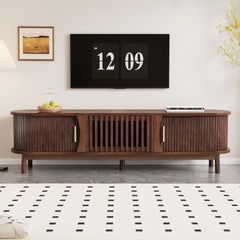 Modern Farmhouse TV Stand for 75" TVs, Wood Entertainment Center with Storage Cabinet, TV Console Table for Living Room, Bedroom
