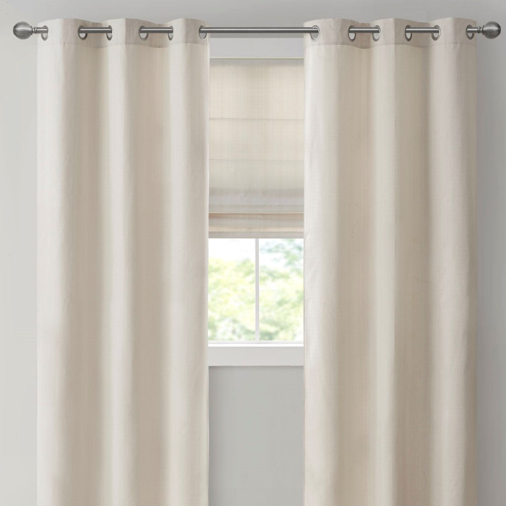 Basketweave Room Darkening Curtain Panel Pair(2 Pcs Window Panels)
