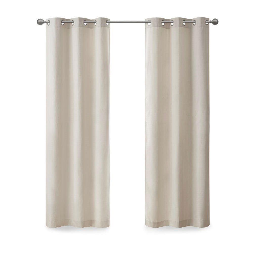 Basketweave Room Darkening Curtain Panel Pair(2 Pcs Window Panels)