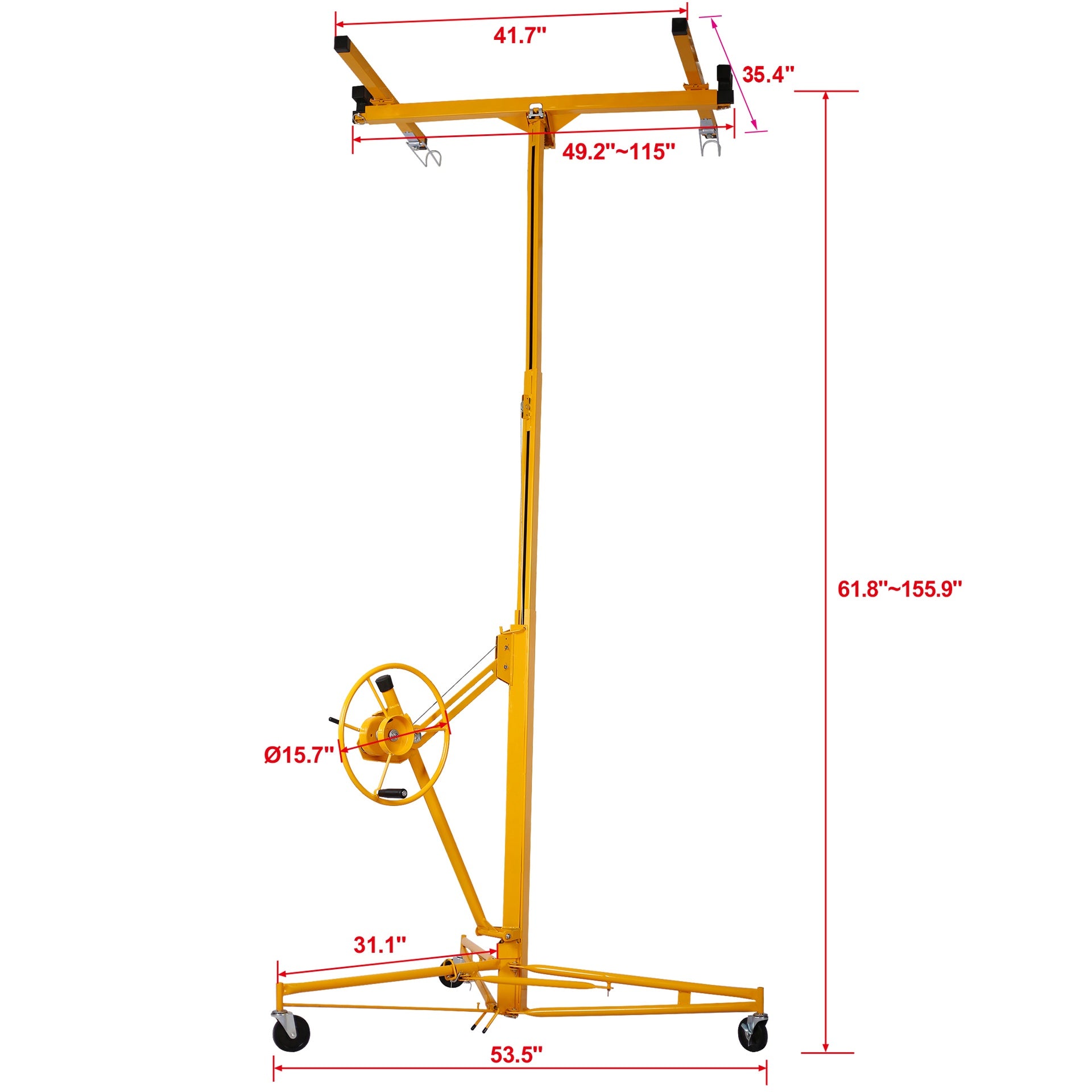 Drywall Lift Panel 13' Lift Drywall Panel Hoist Jack Lifter,yellow