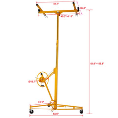 Drywall Lift Panel 13' Lift Drywall Panel Hoist Jack Lifter,yellow