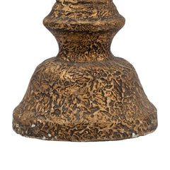 Mia 24 Inch Pillar Candle Holder, Antique Brass Metal, Turned Pedestal