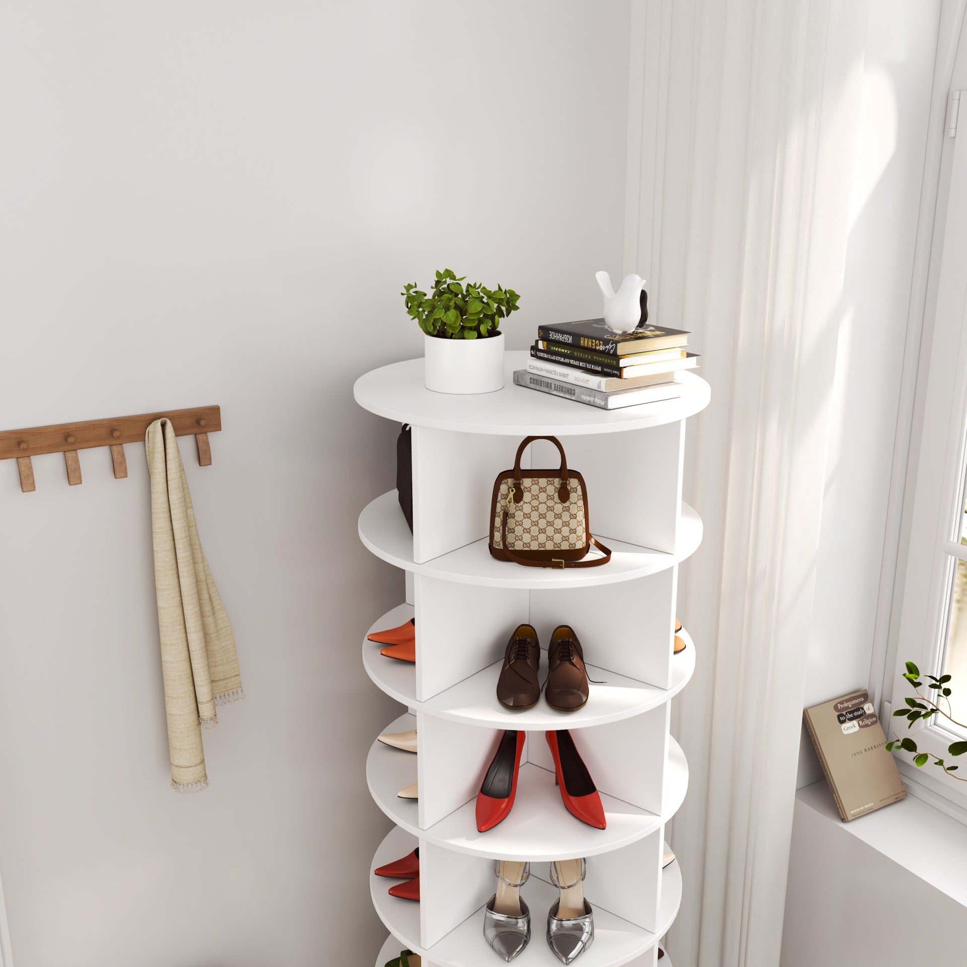 360 Rotating shoe cabinet 6 layers