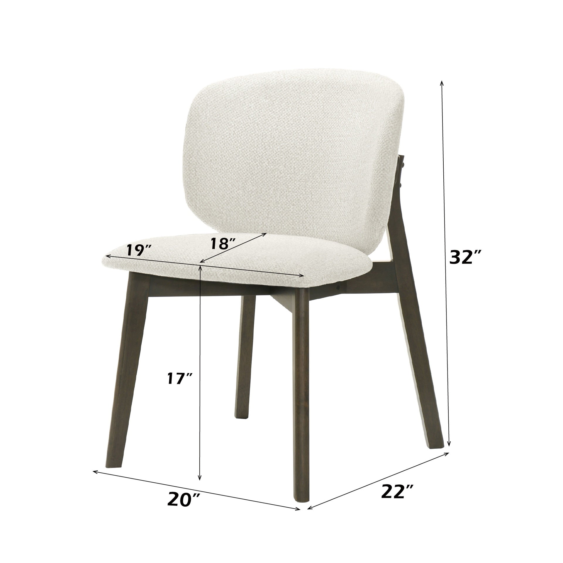 Mallin Gray Chenille & Walnut Side Chair (Set of 2)
