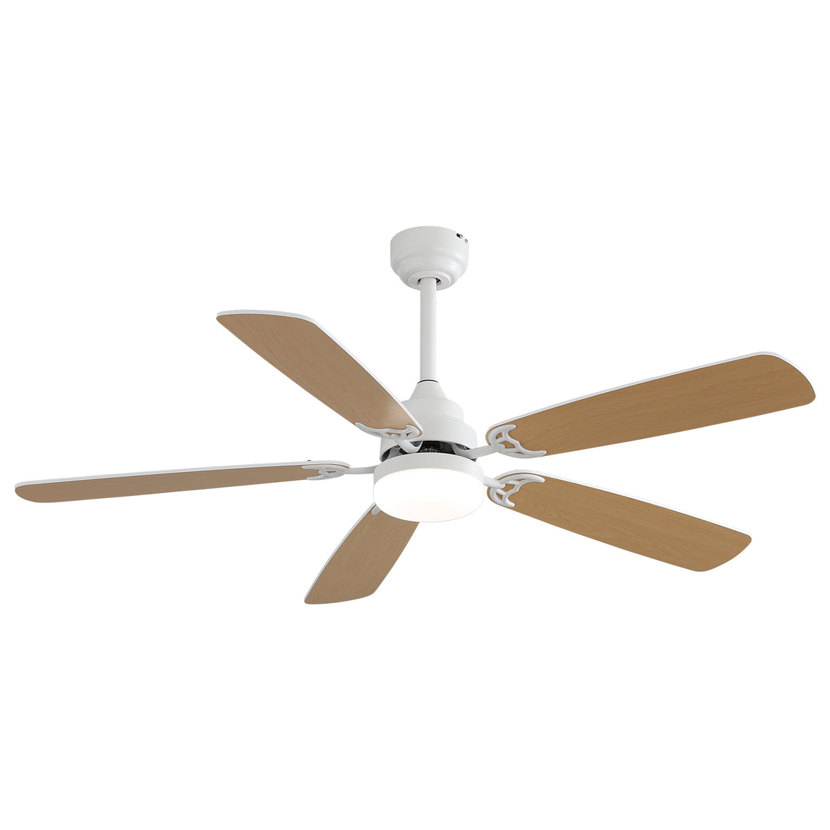 Indoor Modern 52 Inch Ceiling Fan 6 Speed Wind 5 Blades Remote Control Reversible DC Motor With Led Light