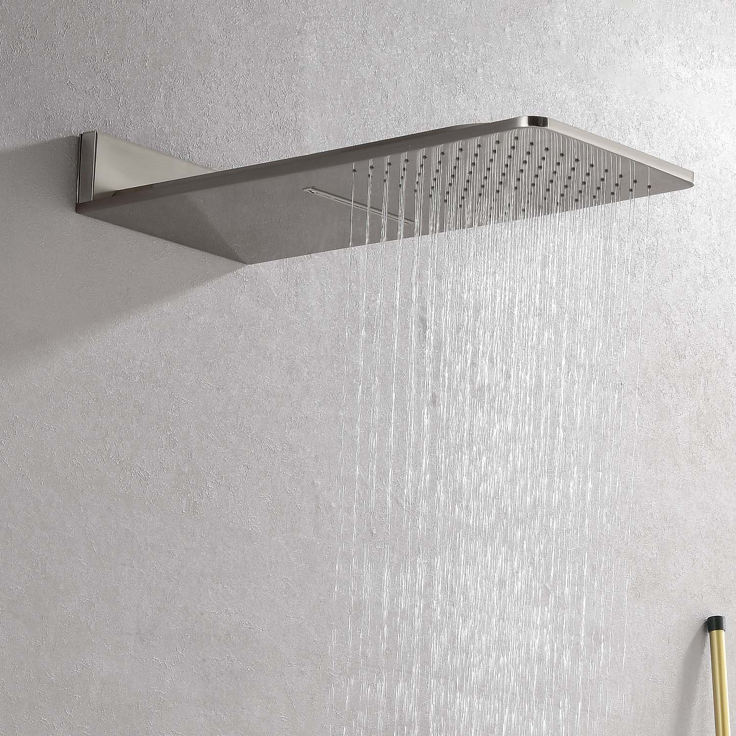 Wall Mounted Waterfall Rain Shower System With 3 Body Sprays & Handheld Shower