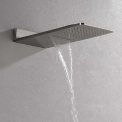 Wall Mounted Waterfall Rain Shower System With 3 Body Sprays & Handheld Shower