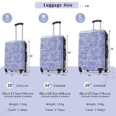 Hardshell Luggage Sets 3 pcs Spinner Suitcase with TSA Lock Lightweight-20"+24"+28" Luggages