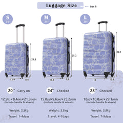 Hardshell Luggage Sets 3 pcs Spinner Suitcase with TSA Lock Lightweight-20"+24"+28" Luggages