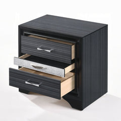 Contemporary Black Finish Storage Drawers Nightstand Wooden Bedroom Furniture 1pc
