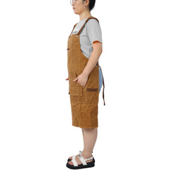 Long Heavy Duty Waxed Canvas Tool Apron, Carpenter Aprons, Woodworking Aprons, Carpenters Water-Resistant 18 Oz ,Fully Adjustable to Comfortably Fit Men and Women