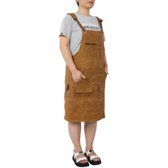 Long Heavy Duty Waxed Canvas Tool Apron, Carpenter Aprons, Woodworking Aprons, Carpenters Water-Resistant 18 Oz ,Fully Adjustable to Comfortably Fit Men and Women