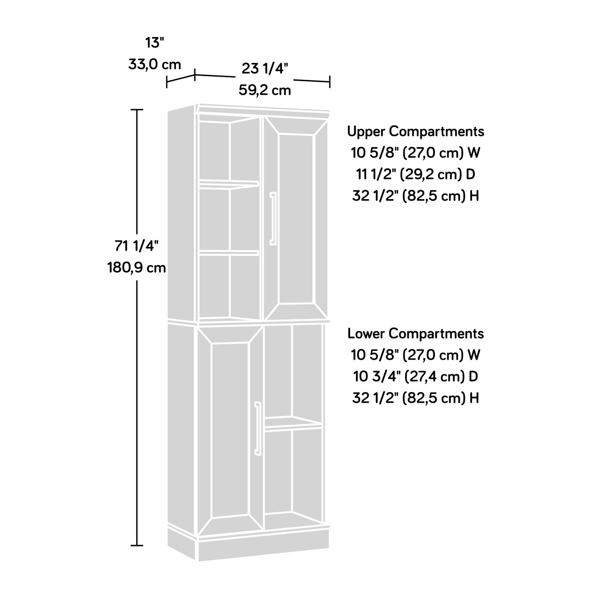 Storage Cabinet with Versatile Storage, Brown finish