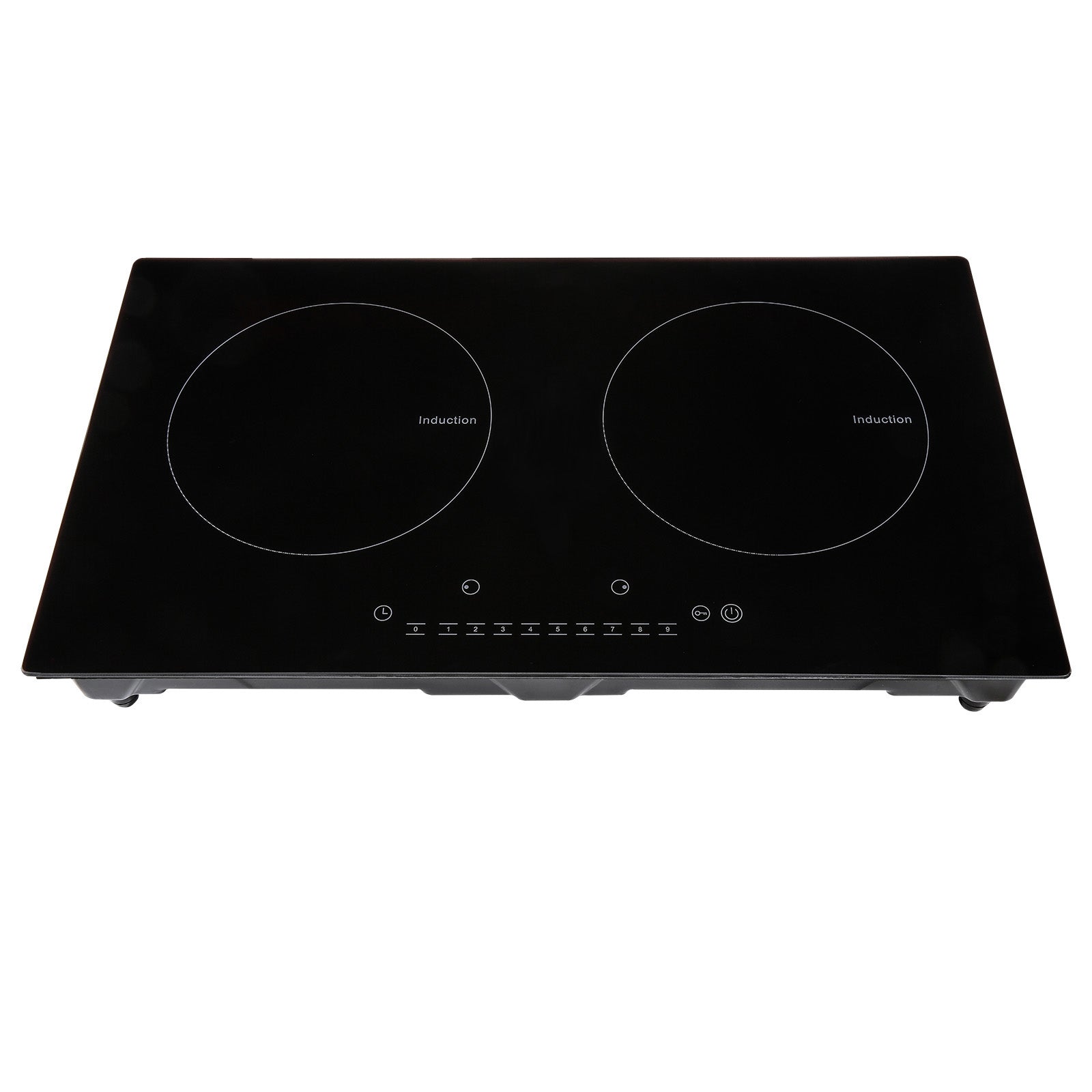Electric Cooktop, 2 Burners, 24'' Induction Stove Top, Built-in Magnetic Cooktop 1800W, 9 Heating Level Multifunctional Burner, LED Touch Screen w/ Child Lock & Over-Temperature Protection