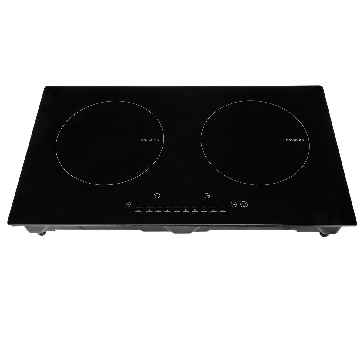 Electric Cooktop, 2 Burners, 24'' Induction Stove Top, Built-in Magnetic Cooktop 1800W, 9 Heating Level Multifunctional Burner, LED Touch Screen w/ Child Lock & Over-Temperature Protection