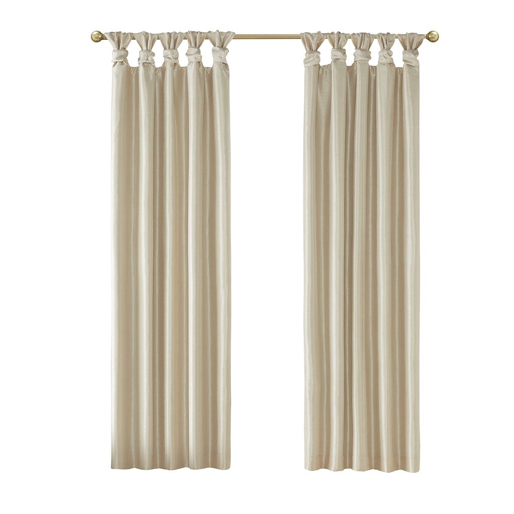 Twist Tab Total Blackout Window Curtain Panel Champagne 50x95" Blackout