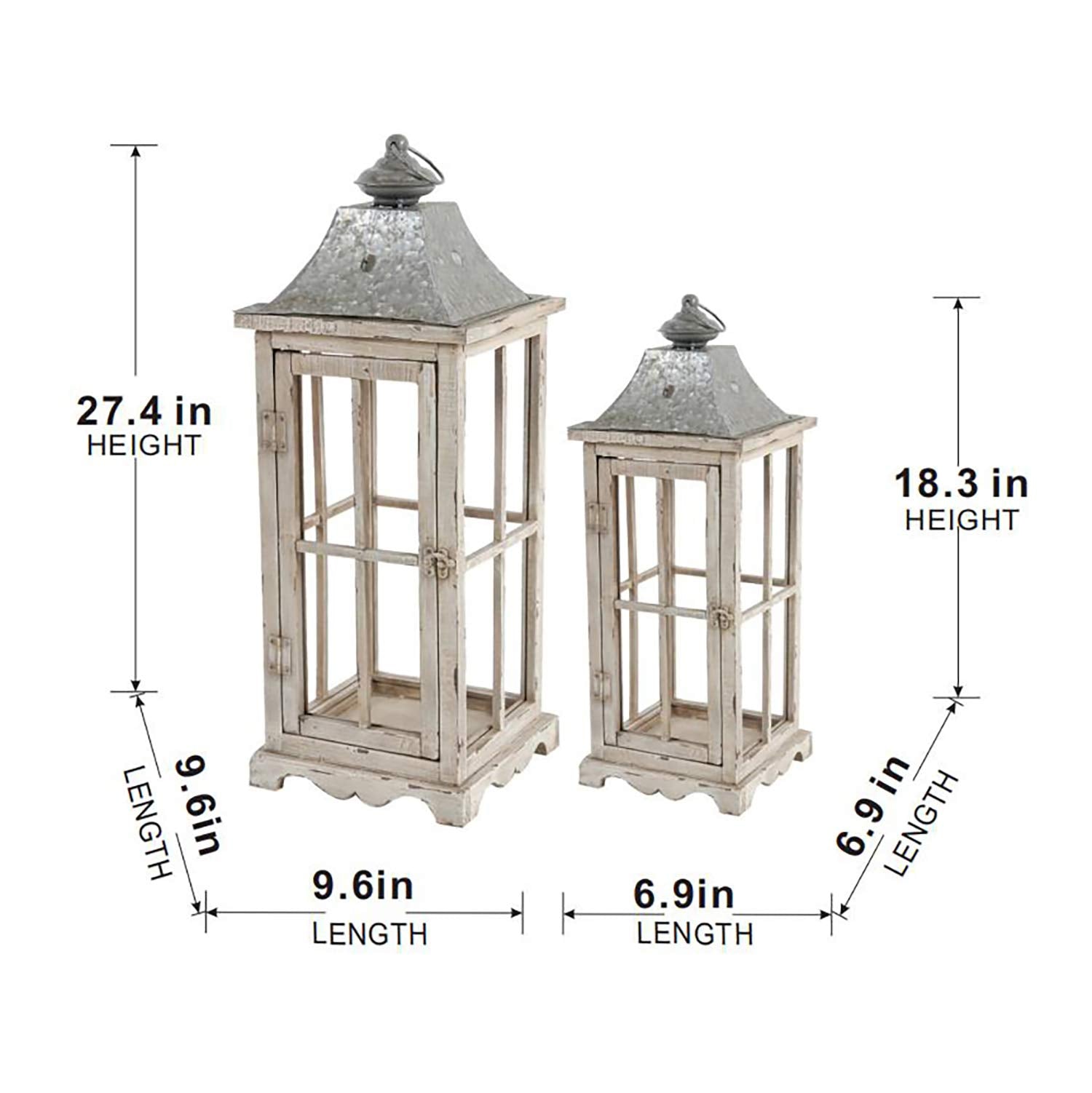Wooden Candle Lantern Decorative, Hurricane Lantern Holder Decor for Indoor Outdoor, Home Garden Wedding