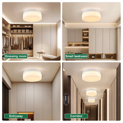 1 PACK LED Flush Mount Ceiling Light Fixture, Modern Kitchen Recessed Ceiling Lamp 24W 12 Inch Closet Round Surface for Bathroom Laundry Bedroom Hallway(White)