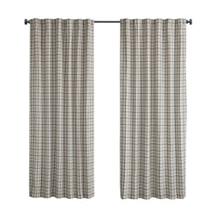 1PC 50x108" Plaid Rod Pocket and Back Tab Curtain Panel with Fleece Lining