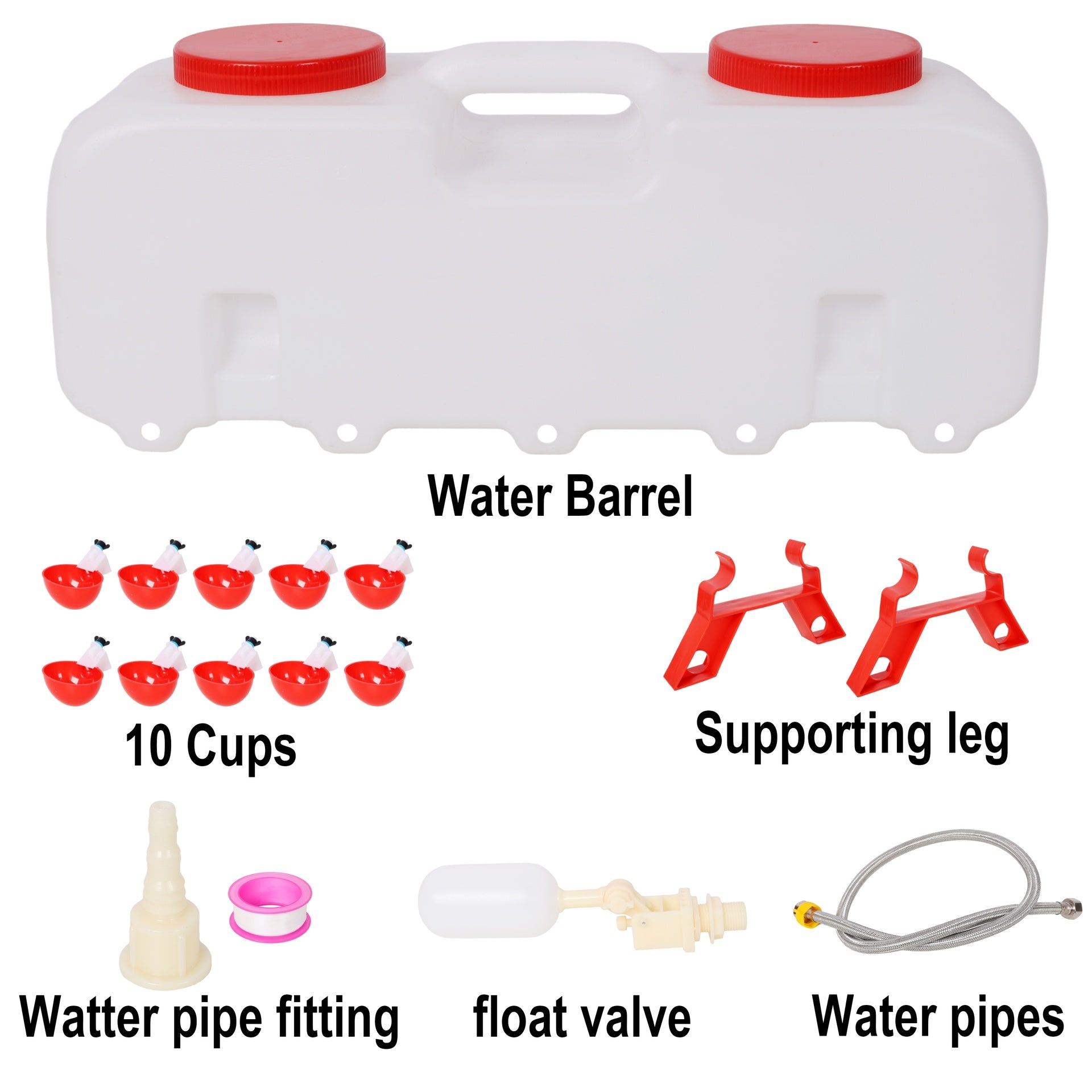 Automatic Chicken Waterer with 10 Drinking Cup,Easy Disassembly and Cleaning Water Dispenser,for Chickens Ducks and Geese