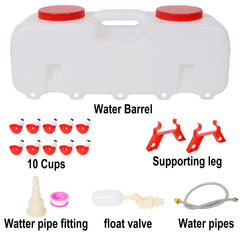 Automatic Chicken Waterer with 10 Drinking Cup,Easy Disassembly and Cleaning Water Dispenser,for Chickens Ducks and Geese
