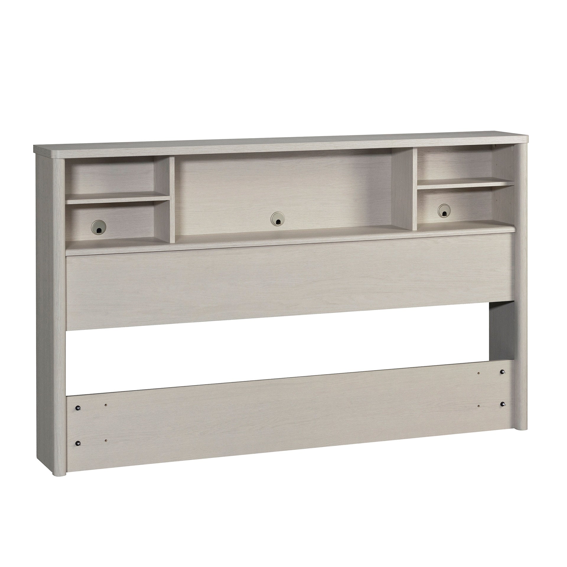 Vintage Full/Queen Bookcase Headboard with Spacious Storage Cubby, White finish