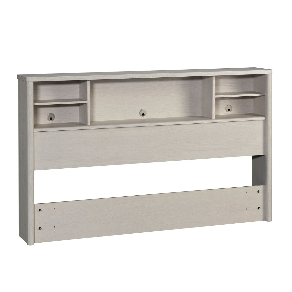 Vintage Full/Queen Bookcase Headboard with Spacious Storage Cubby, White finish