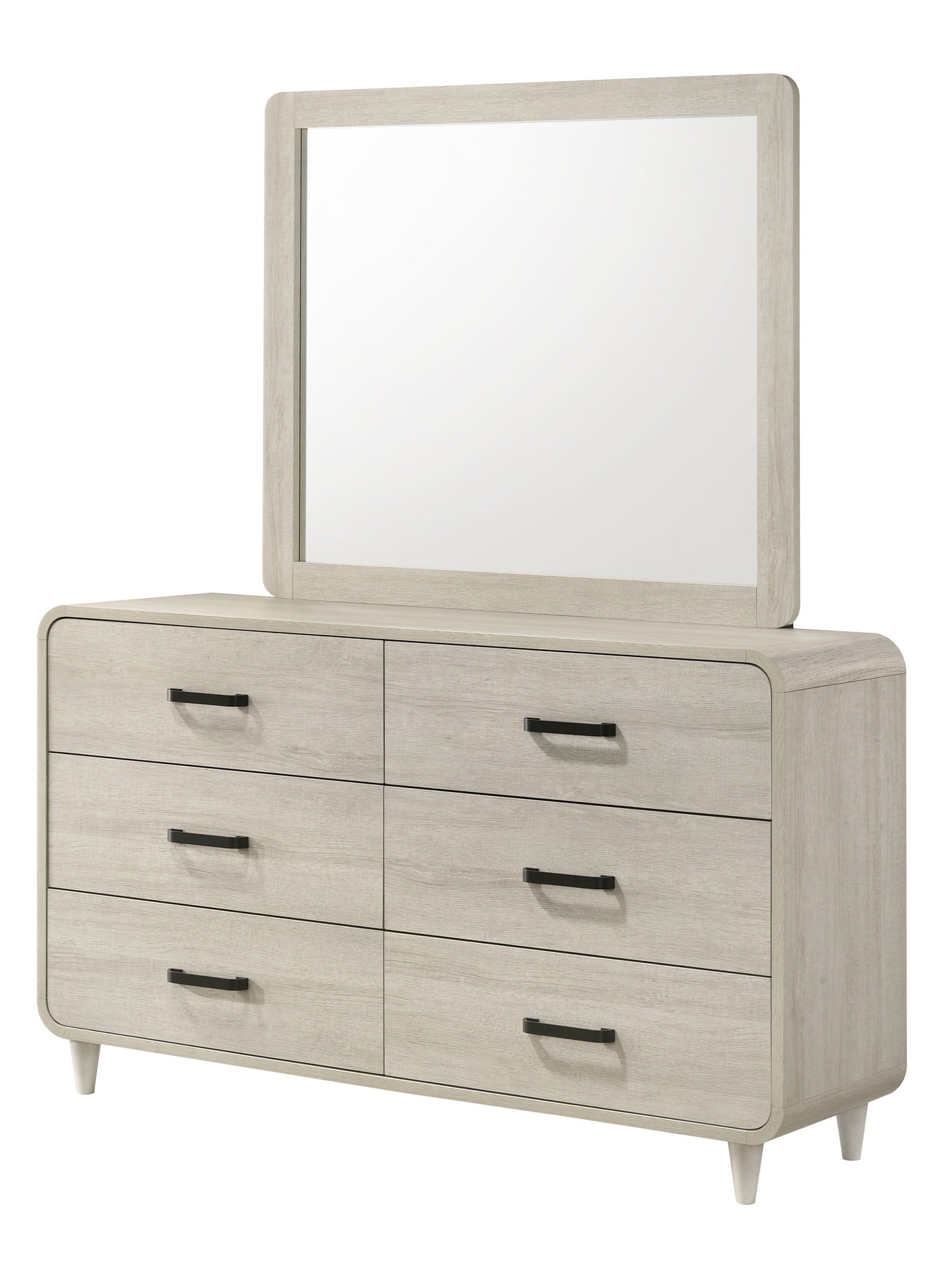 1pc Contemporary White Finish Ample Drawer Space Six Drawers Dresser Storage Wooden Furniture Antique White Color