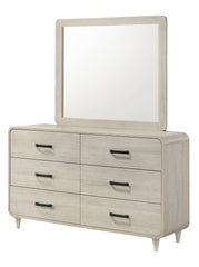 1pc Contemporary White Finish Ample Drawer Space Six Drawers Dresser Storage Wooden Furniture Antique White Color