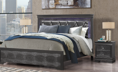 SHAKER METALLIC GREY FULL BED WITH LED