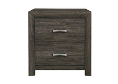 Dark Gray Finish Nightstand 1pc Chrome Tone Handles Contemporary Design Bedroom Furniture Bed Side Table