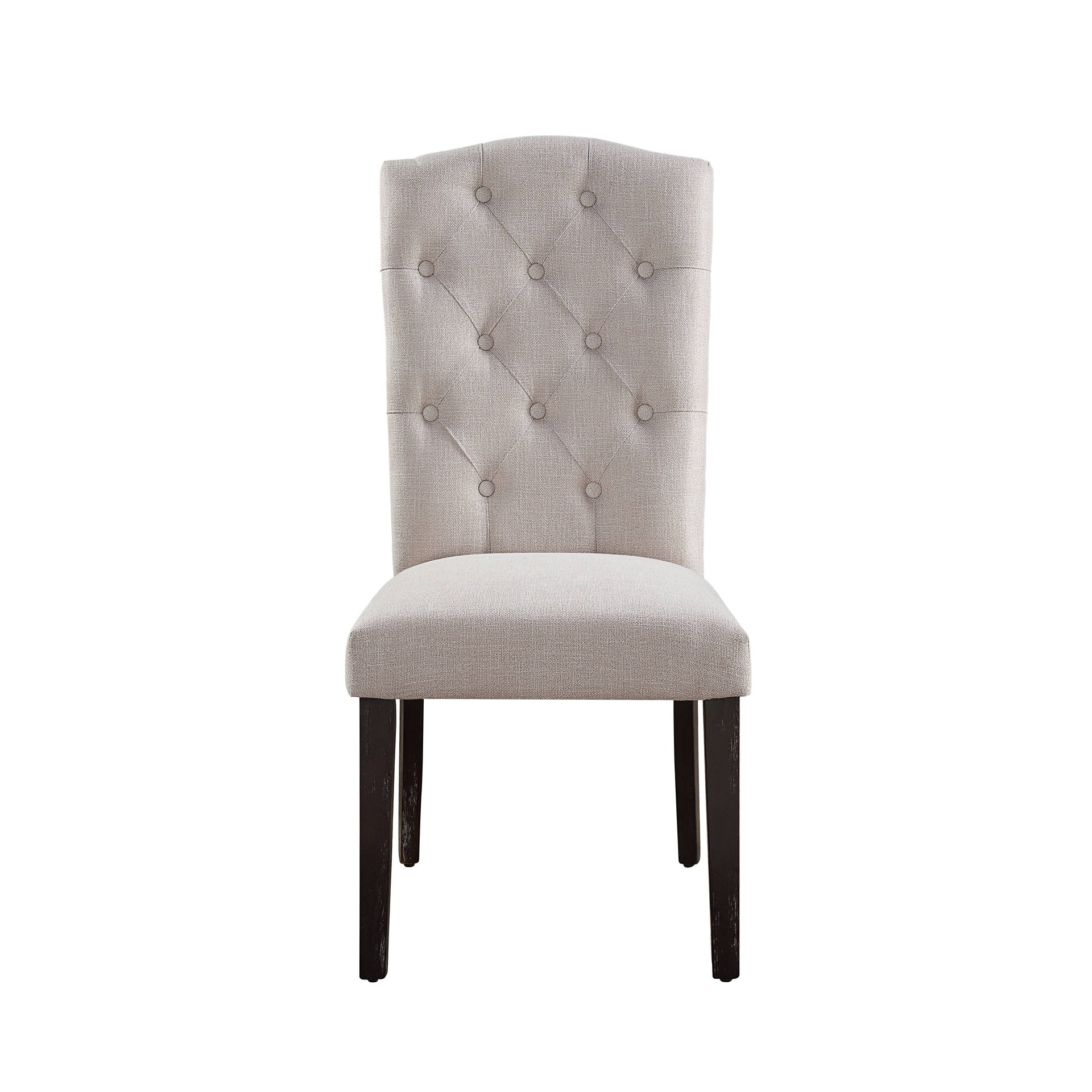 Gerardo Beige Linen & Weathered Espresso Dining Chair (Set of 2)