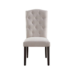 Gerardo Beige Linen & Weathered Espresso Dining Chair (Set of 2)