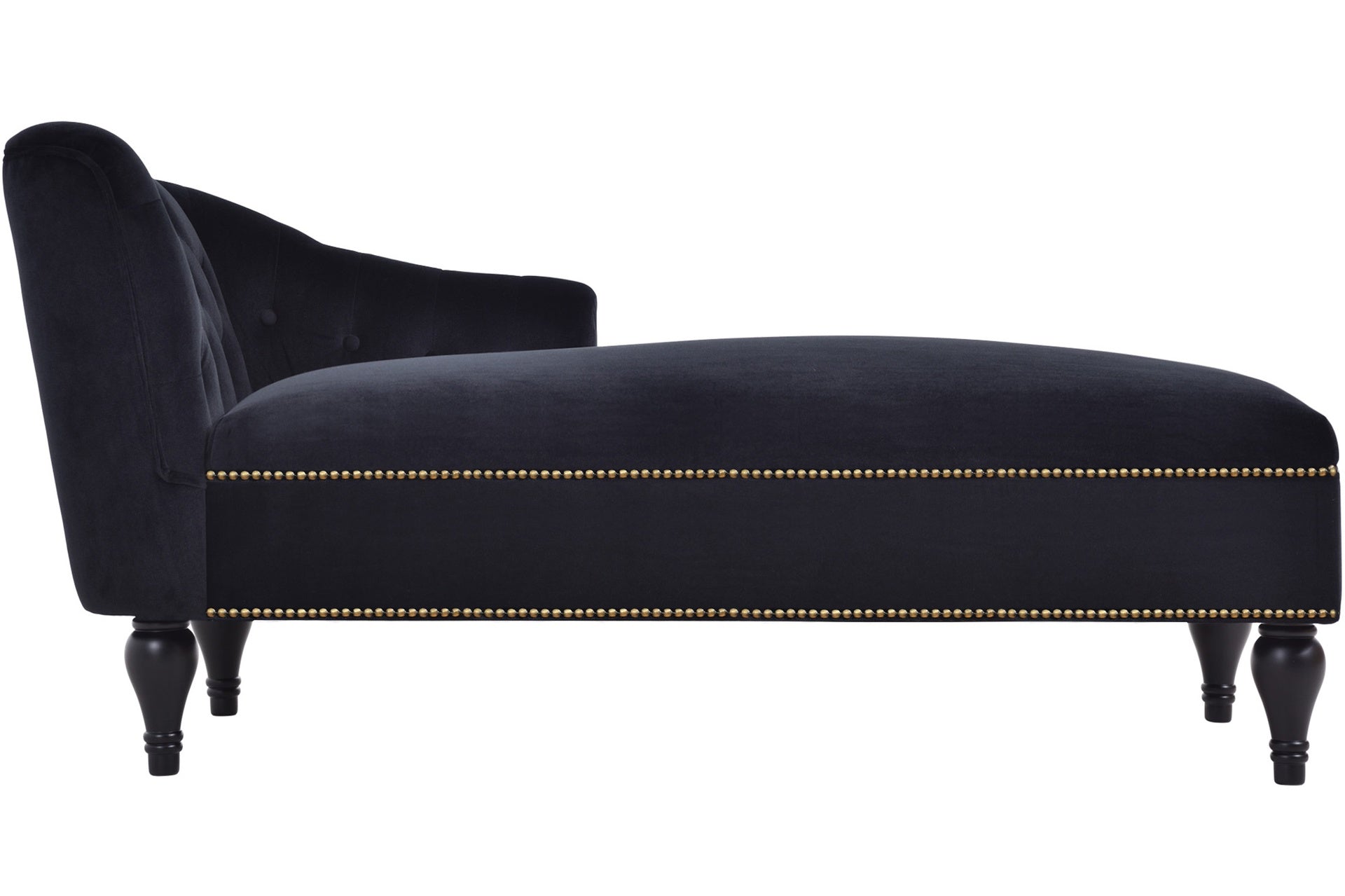 58''Velvet Chaise Lounge,Button Tufted Right Arm Facing Lounge Chair with Nailhead Trim & Solid Wood Legs for Living Room or Office,Sleeper Lounge Sofa