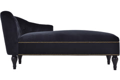 58''Velvet Chaise Lounge,Button Tufted Right Arm Facing Lounge Chair with Nailhead Trim & Solid Wood Legs for Living Room or Office,Sleeper Lounge Sofa