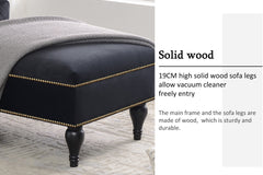 58''Velvet Chaise Lounge,Button Tufted Right Arm Facing Lounge Chair with Nailhead Trim & Solid Wood Legs for Living Room or Office,Sleeper Lounge Sofa