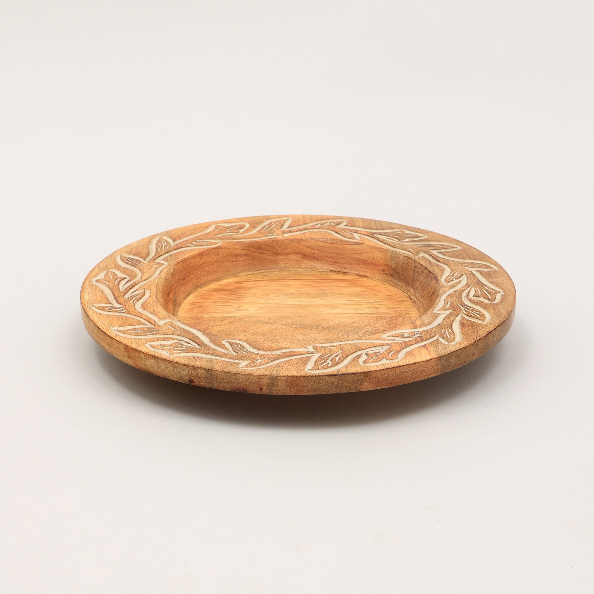 Handcrafted 13" Wood Charger Plate| Wooden Dinning Placemat|Artisan Wood Tableware