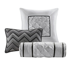 7 Piece Tufted Comforter Set Black Cal King