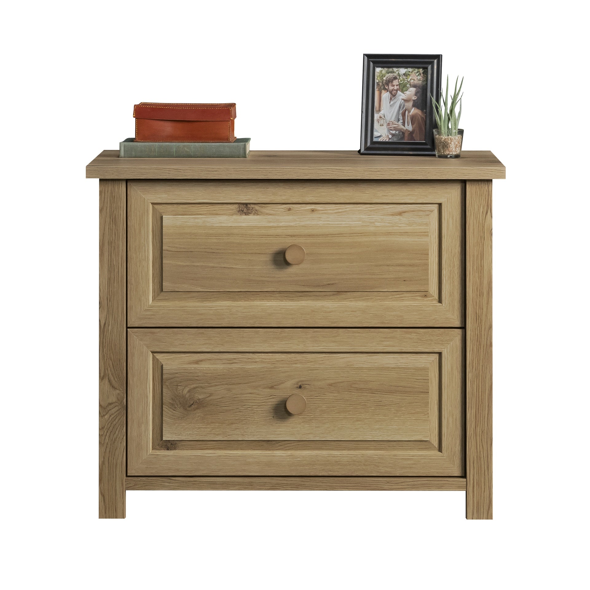Lateral File with Farmhouse Style, Brown finish