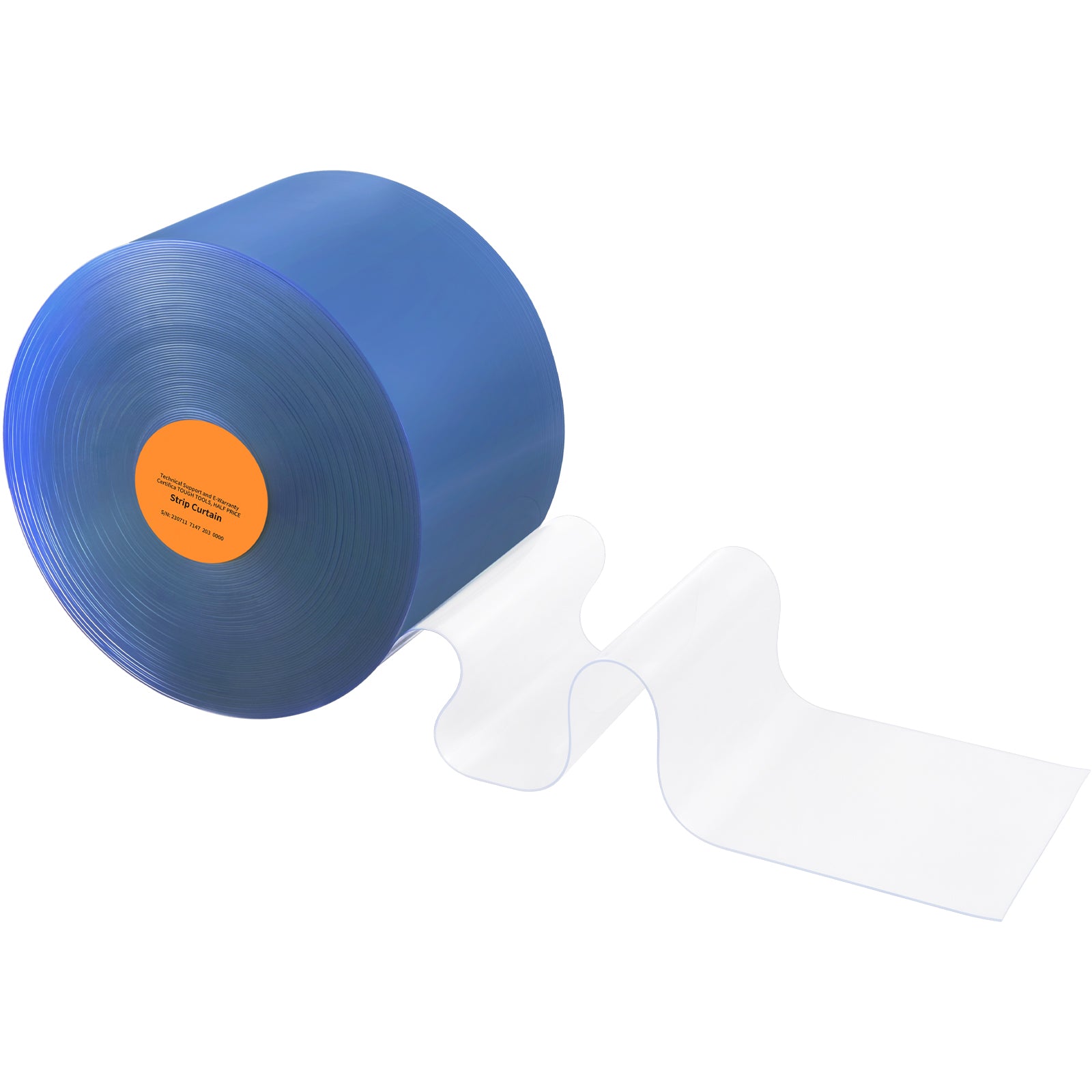 Strip Curtain, 164' Length x 8" Width x 0.08" Thickness, Clear PVC Smooth Curtain Strip Door Bulk Roll, Plastic Door Strips for Doorways of Supermarket, Garage, Warehouse, Barn, Pet Animal House