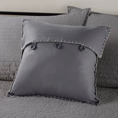6 Piece Reversible Plaid Daybed Cover Set Grey Daybed