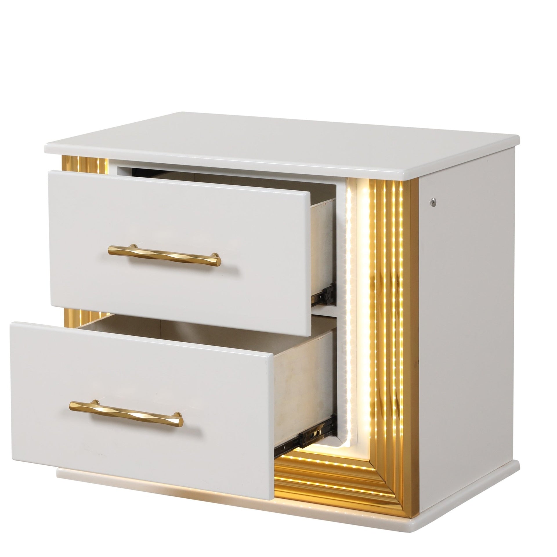 Obsession Contemporary Style 2-Drawer Nightstand Made with Wood & Gold Finish same asG150108858  (NJ inventory)