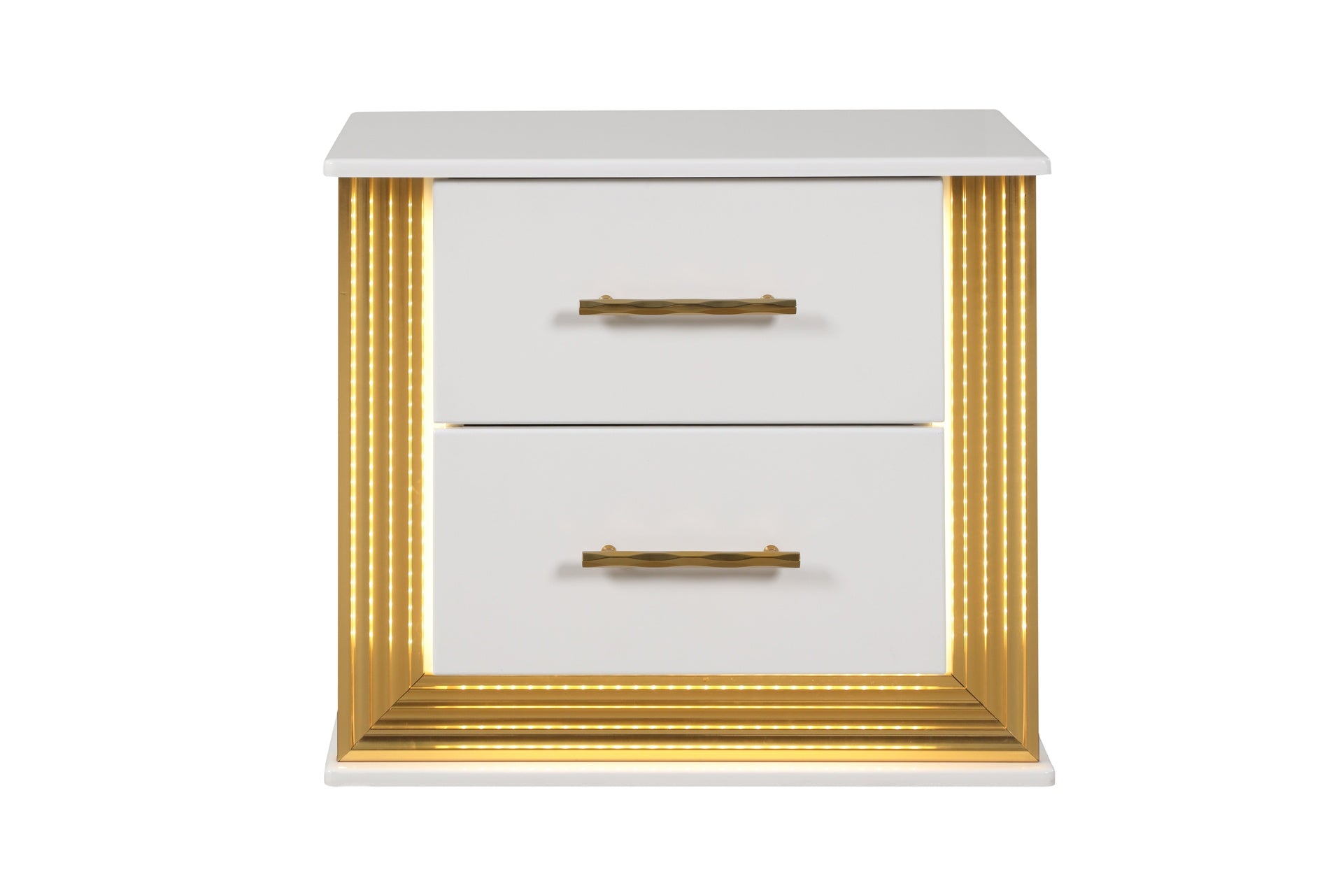 Obsession Contemporary Style 2-Drawer Nightstand Made with Wood & Gold Finish same asG150108858  (NJ inventory)