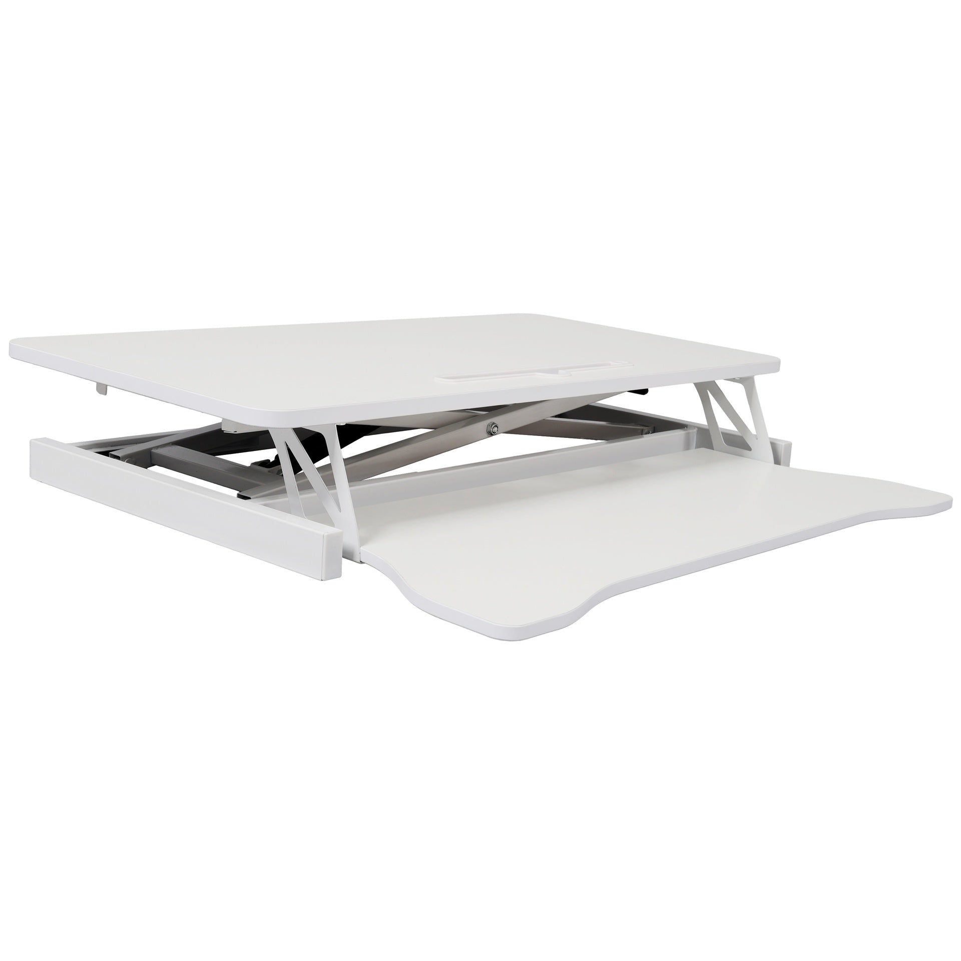 Adjustable Height Standing Laptop Desk,Adjustable Sit to Stand Up Workstation with Keyboard Tray,White